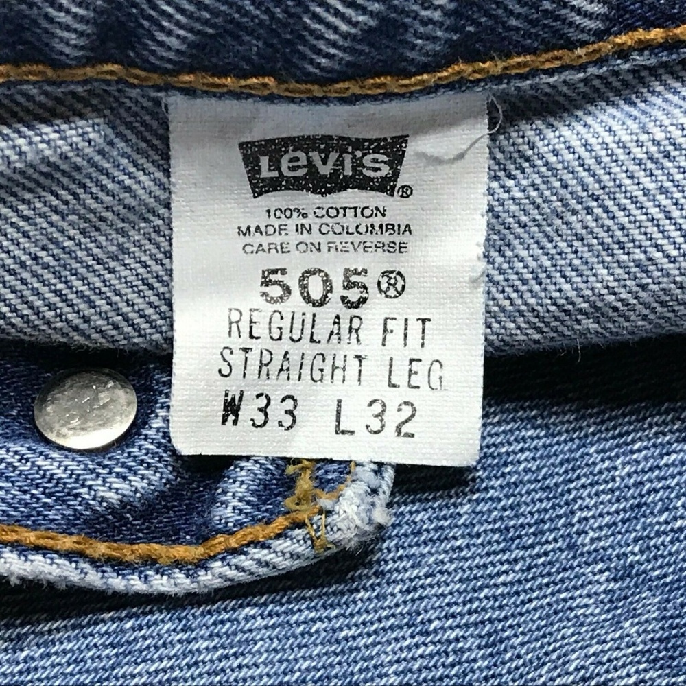 SOLD Levi's 33x32 505 Regular Fit Blue Jean GUC - Picture 5 of 8